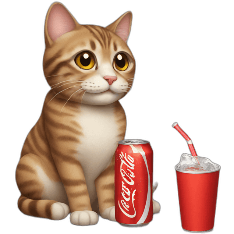 Cat drinks Coke emoji