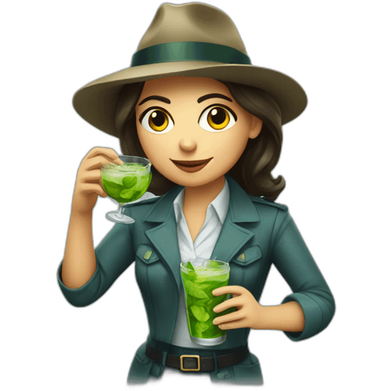 argentine girl detective drinking mojito emoji