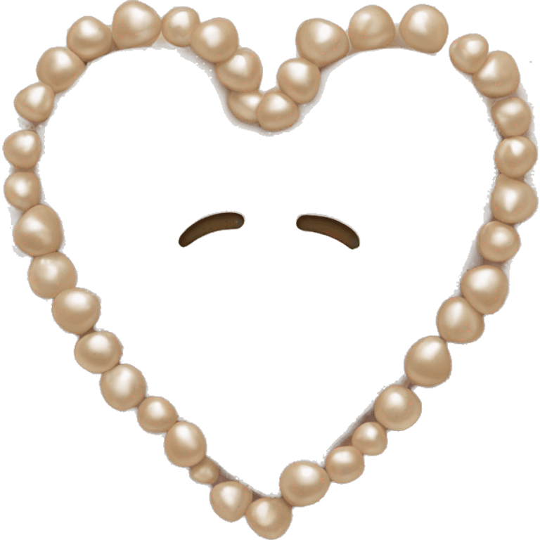 beige heart and pearls emoji