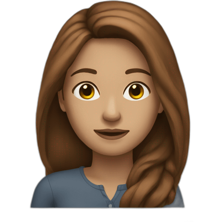 Woman shoulder long brown hair emoji