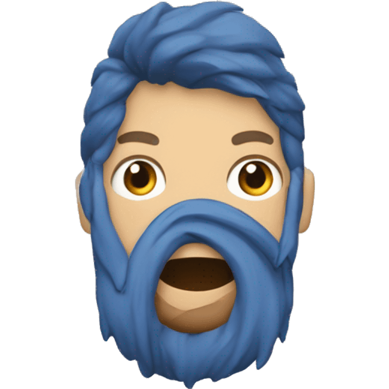 Persona rapada al 1 con entradas en la frente, barba y ojos azules emoji