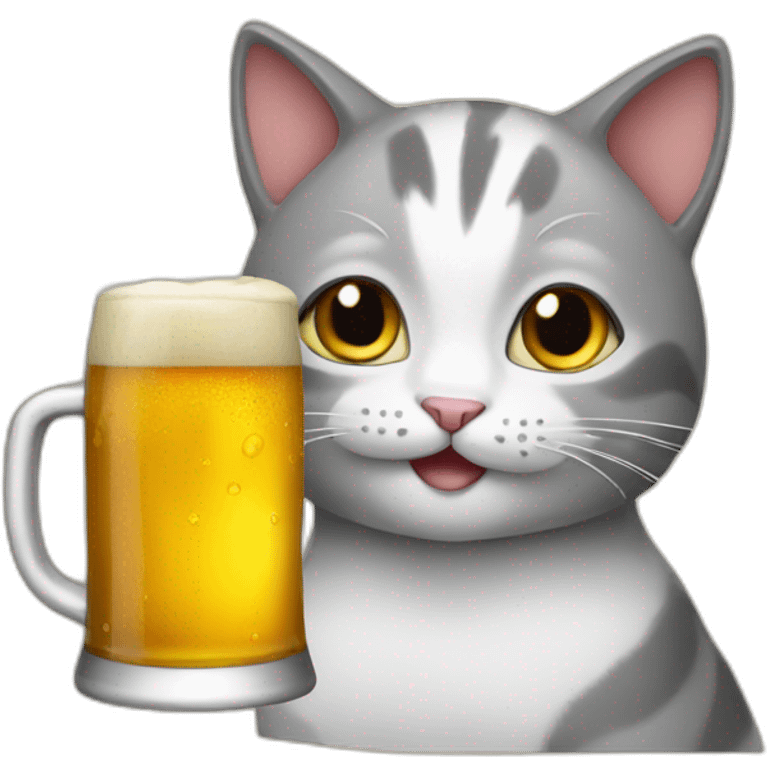 cat with beer emoji