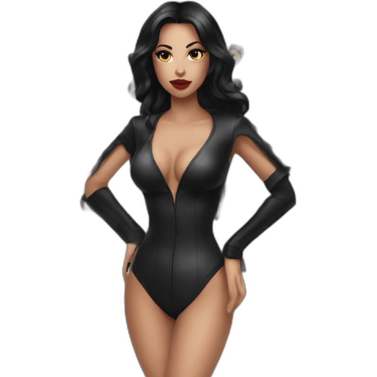 Dominatrix with dark hair emoji