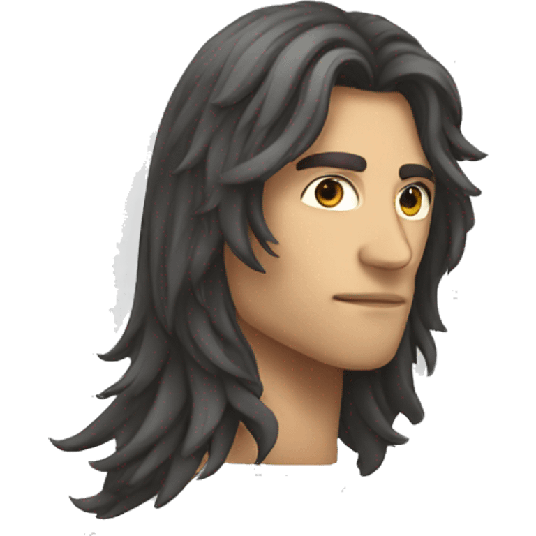 mysterious long hair solo male emoji