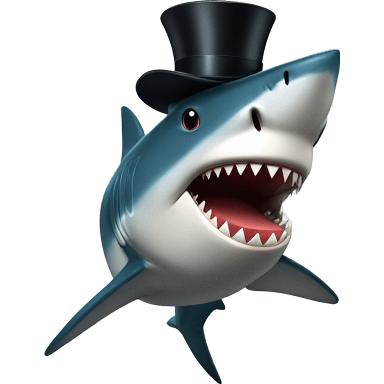 Shark with a top hat emoji