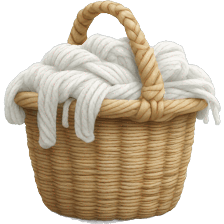 Basket of white wool yarn emoji