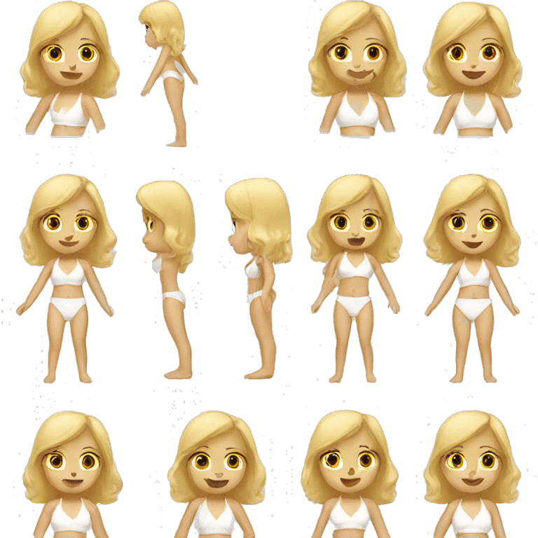 blonde girl in white bikini emoji