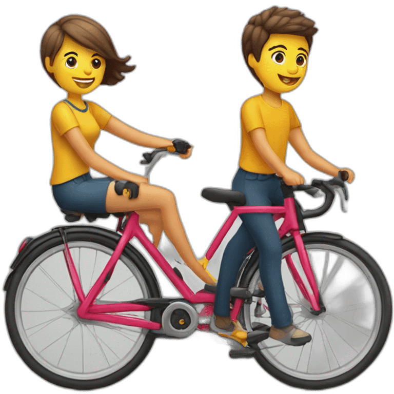 3 personnes sur 1 vélo emoji