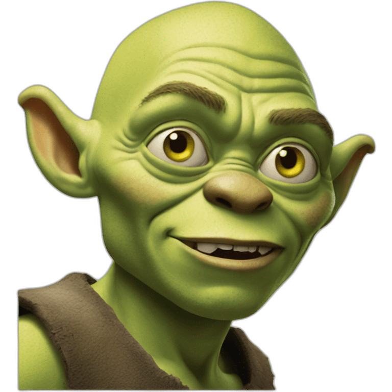 Shrek on gollum emoji