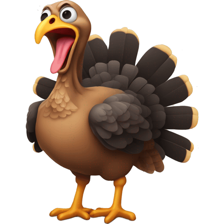 Turkey with shock/scare face  emoji