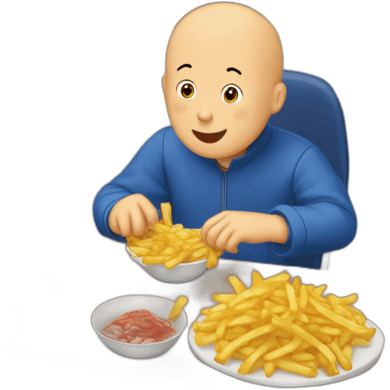 Caillou qui mange des frites emoji