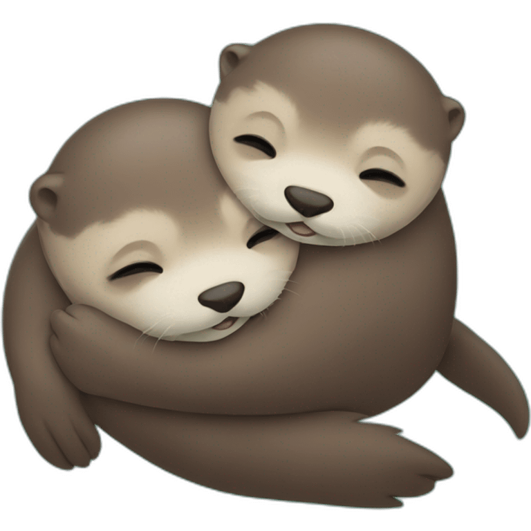 Cuddling otters emoji