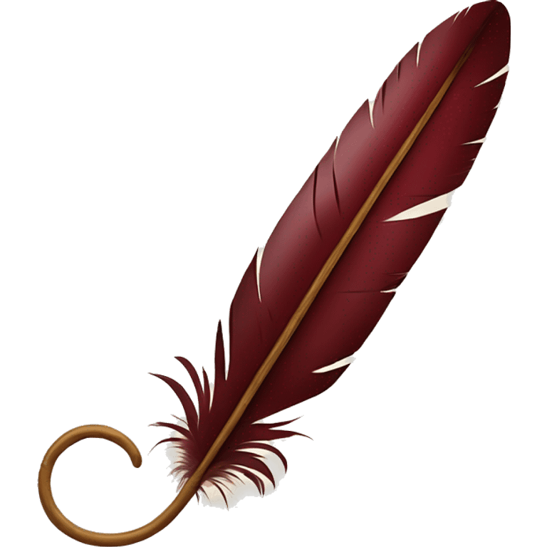 a maroon feather quill and an open SCROLL emoji