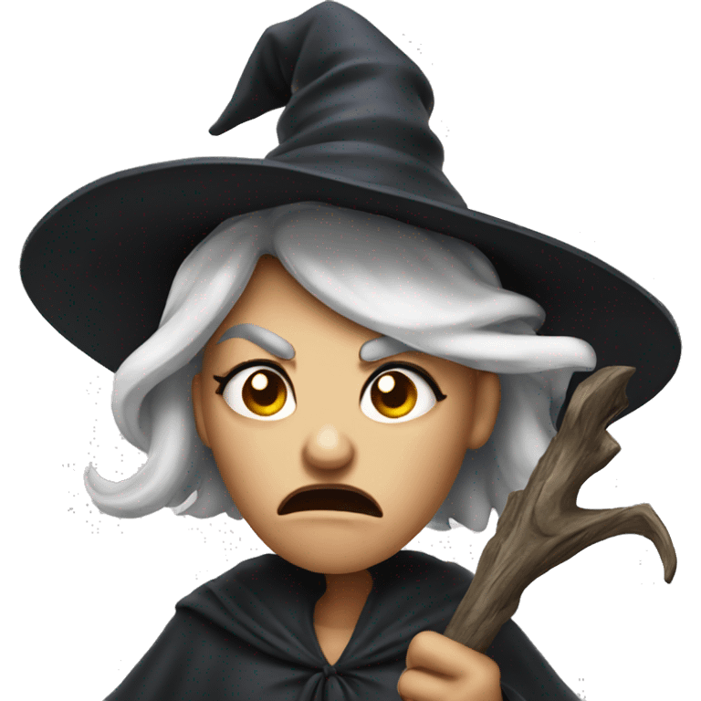 Angry funny witch  emoji