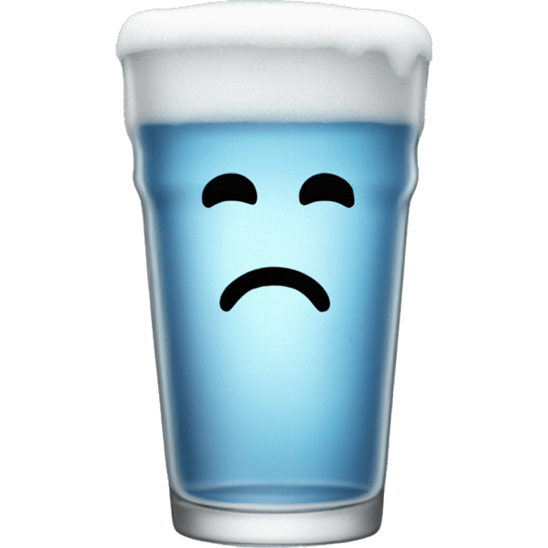 a frosty empty pint glass without a face on it emoji