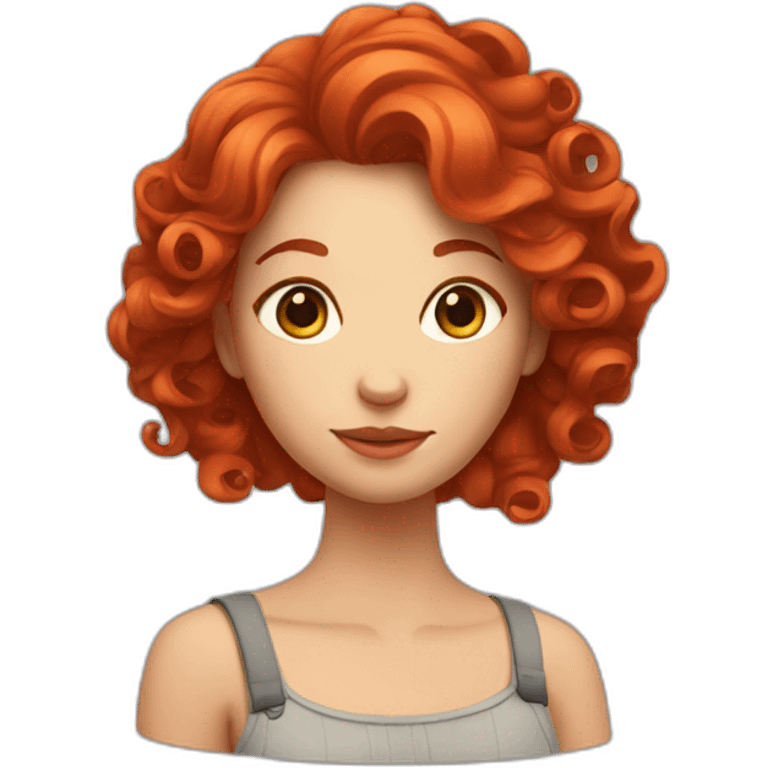 Red haired curled girl emoji