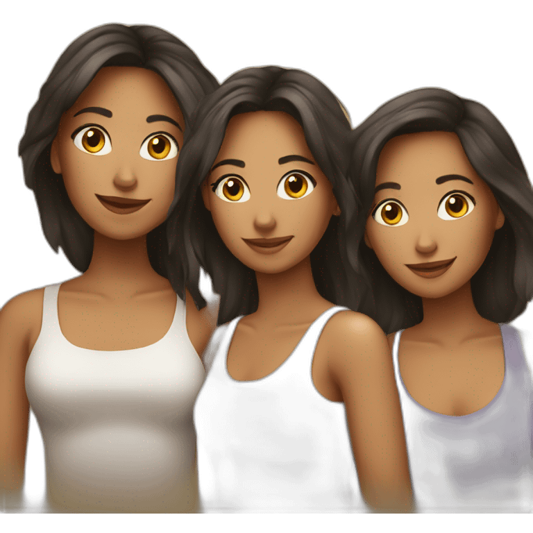 3 latin female friends emoji