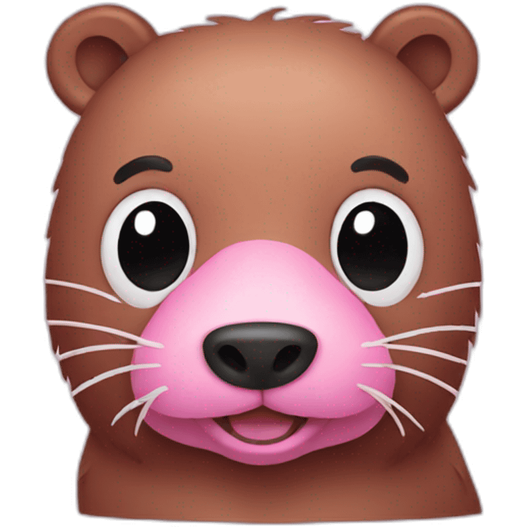 Pink beaver emoji