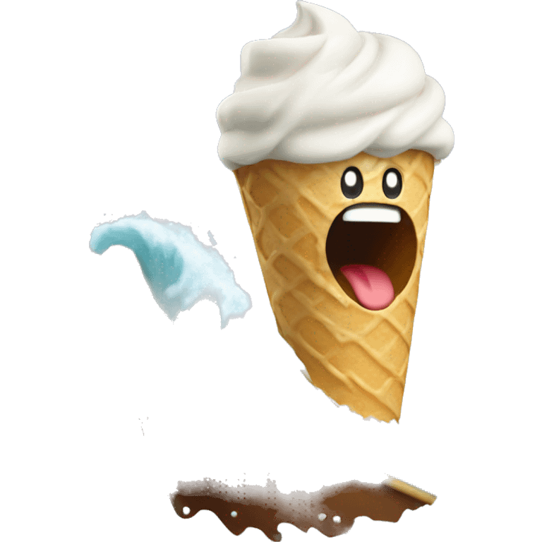 ice cream riding a wave emoji