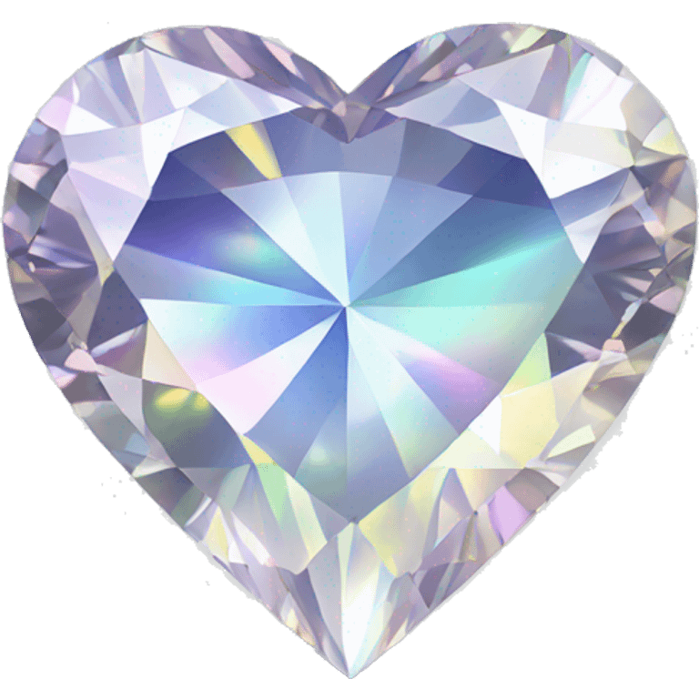 Heart shaped 56-carat iridescent diamond emoji