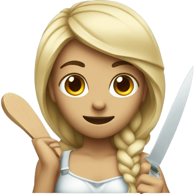 memaid with a knife and wearing headphones emoji