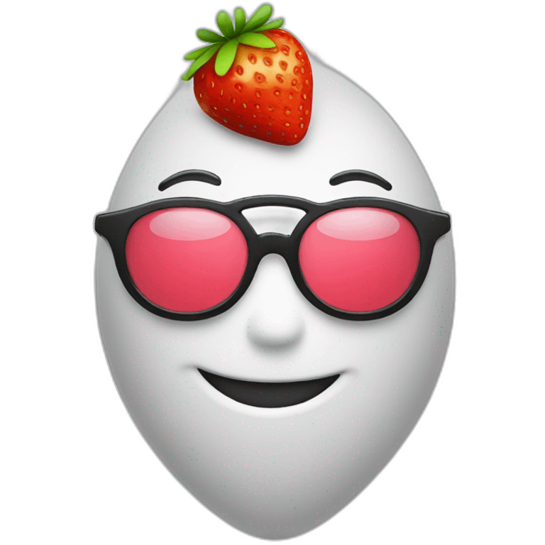 strawberry with a smile and eyeglasses emoji