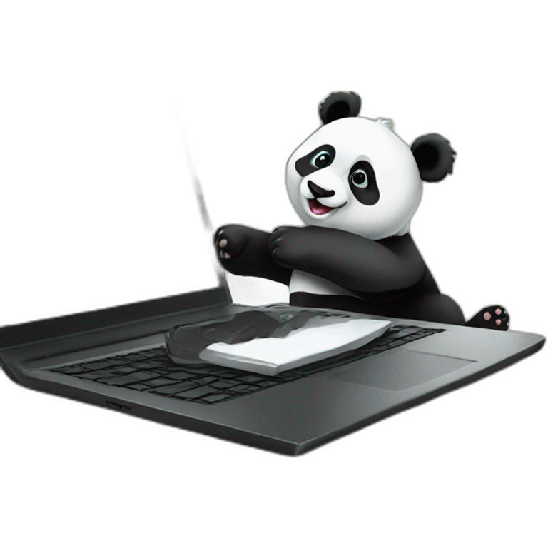 panda and laptop emoji