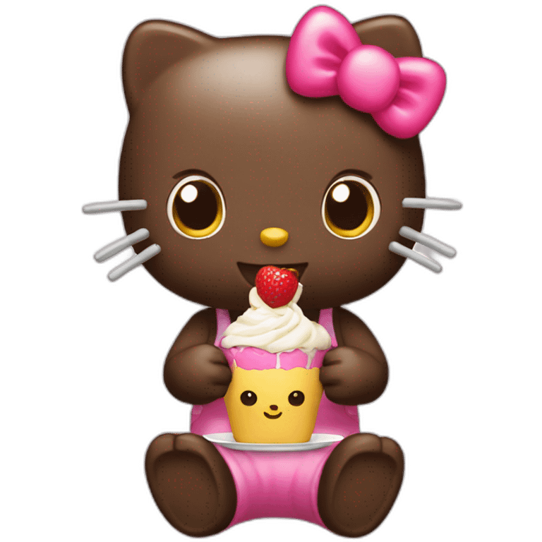 hello kitty eating emoji