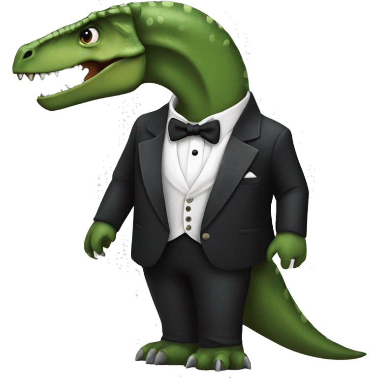 Dinosaur in a tux emoji