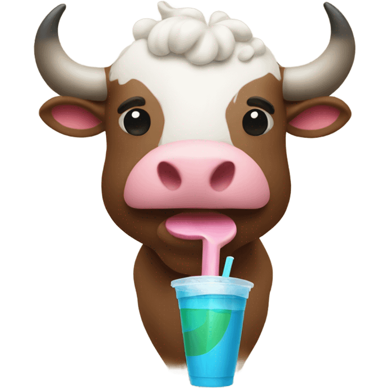 Bull holding a smoothie emoji