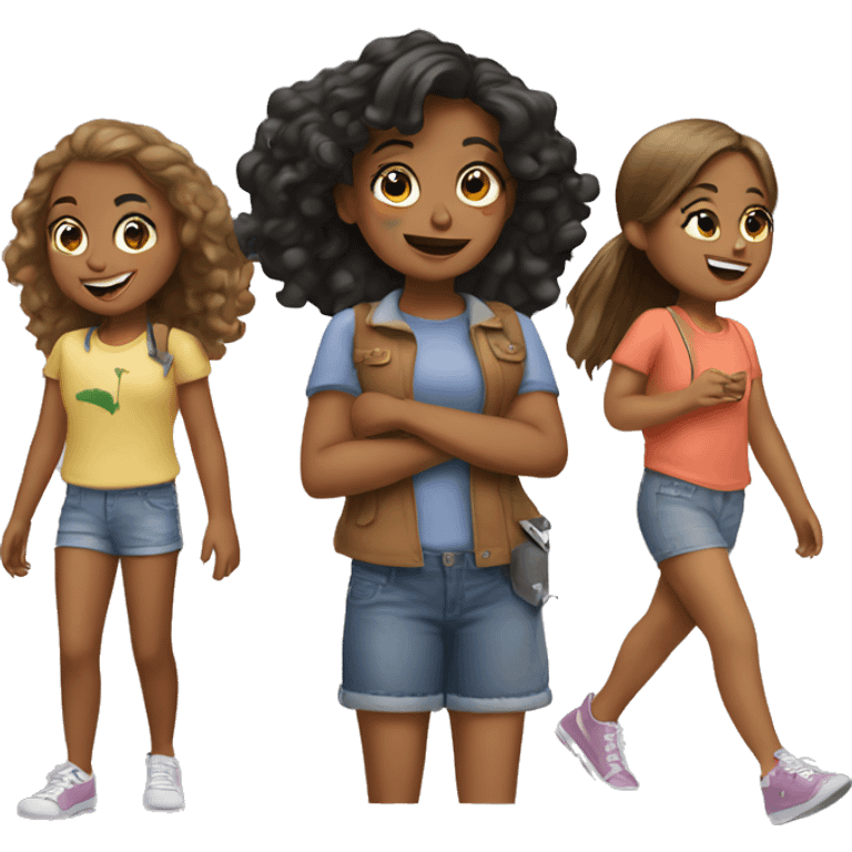 Four girls in California emoji