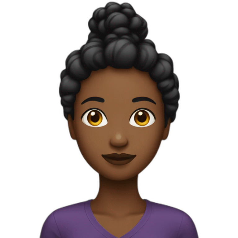 Femme noire avec des tresses  emoji