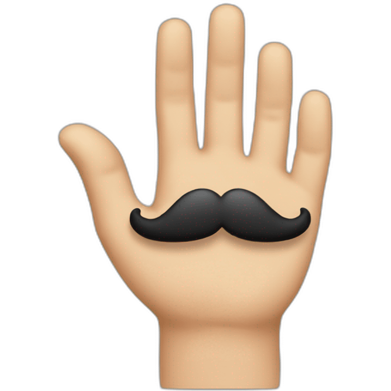 mustache hand emoji