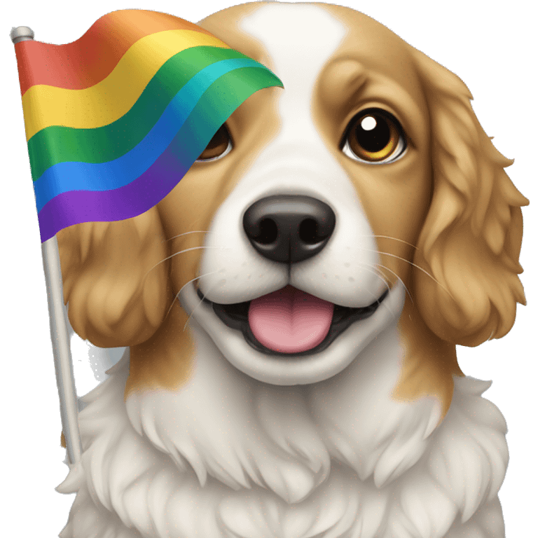 dog with rainbow flag emoji