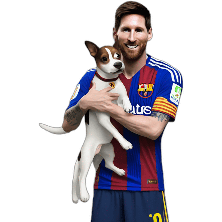 messi hold a dog emoji