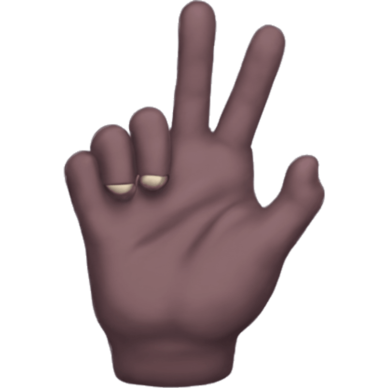 A rock on hand (🤟🏻 ) but with the index and thum also pinched down so the pinkie is the only finger up emoji