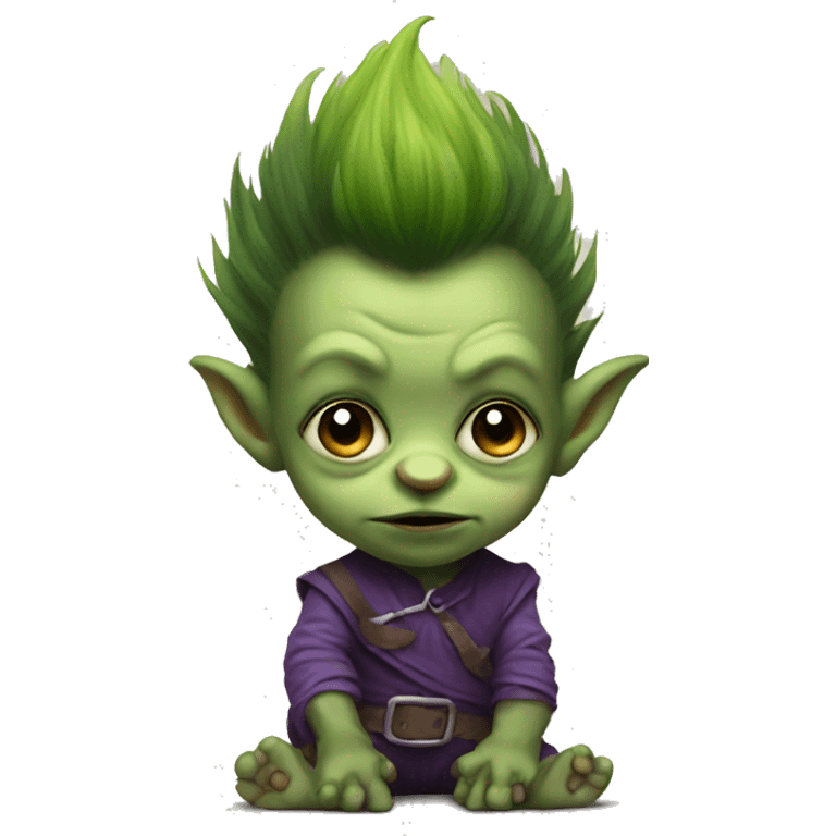 Baby goblin with purple mohawk  emoji