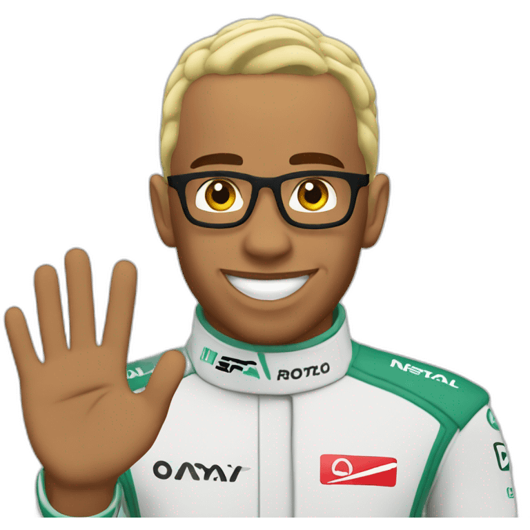 lewis hamilton saying hi emoji