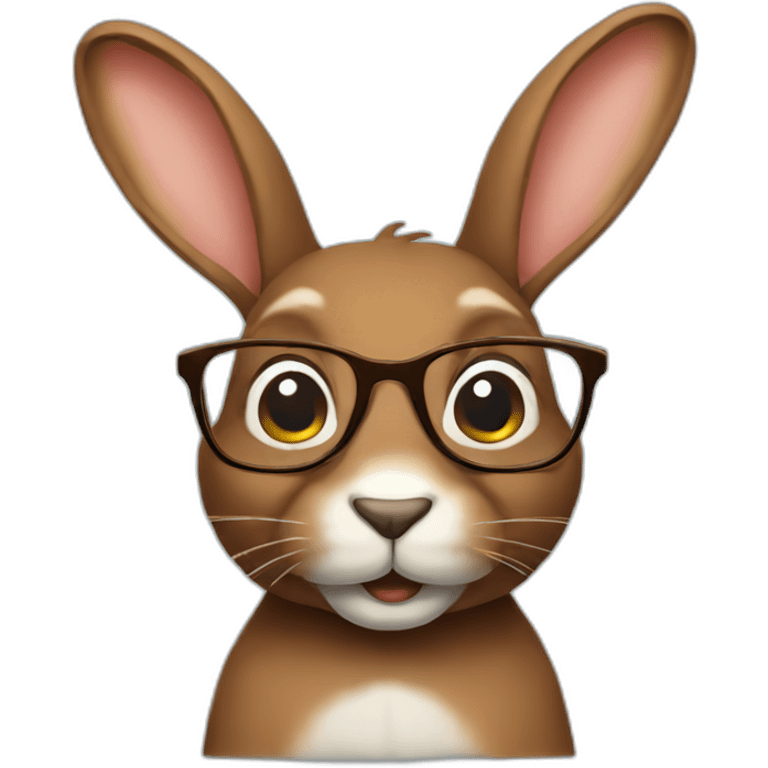 brown bunny with glasses emoji