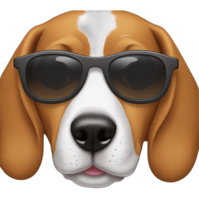 Beagle with funky sunglasses emoji