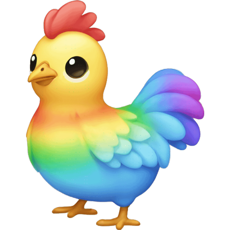 Rainbow kawaii small chicken emoji  emoji