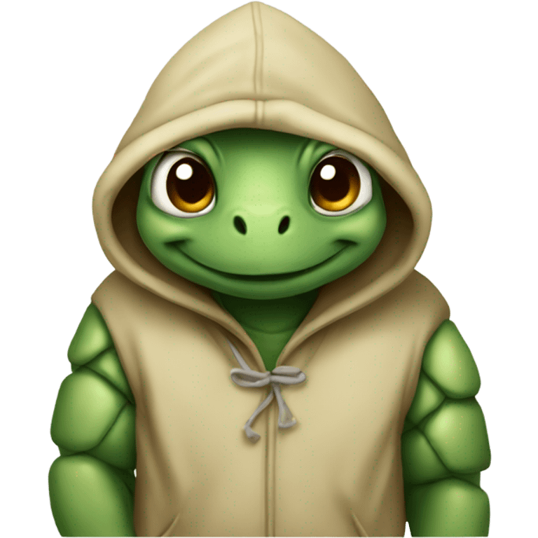 Turtle wearing a hoodie emoji