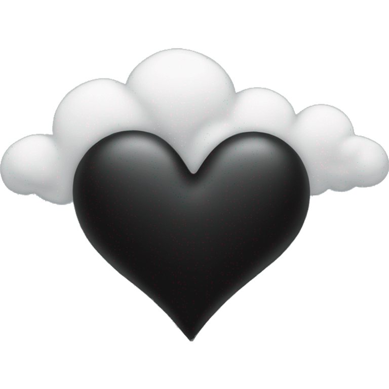 Black Heart with clouds emoji