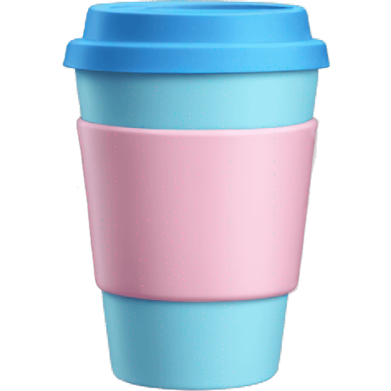 Light pink and blue insulated coffee cup emoji