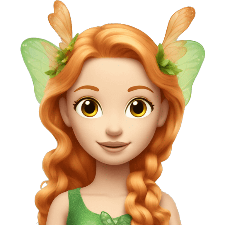 Beautiful ginger Barbie fairy with a fawn emoji