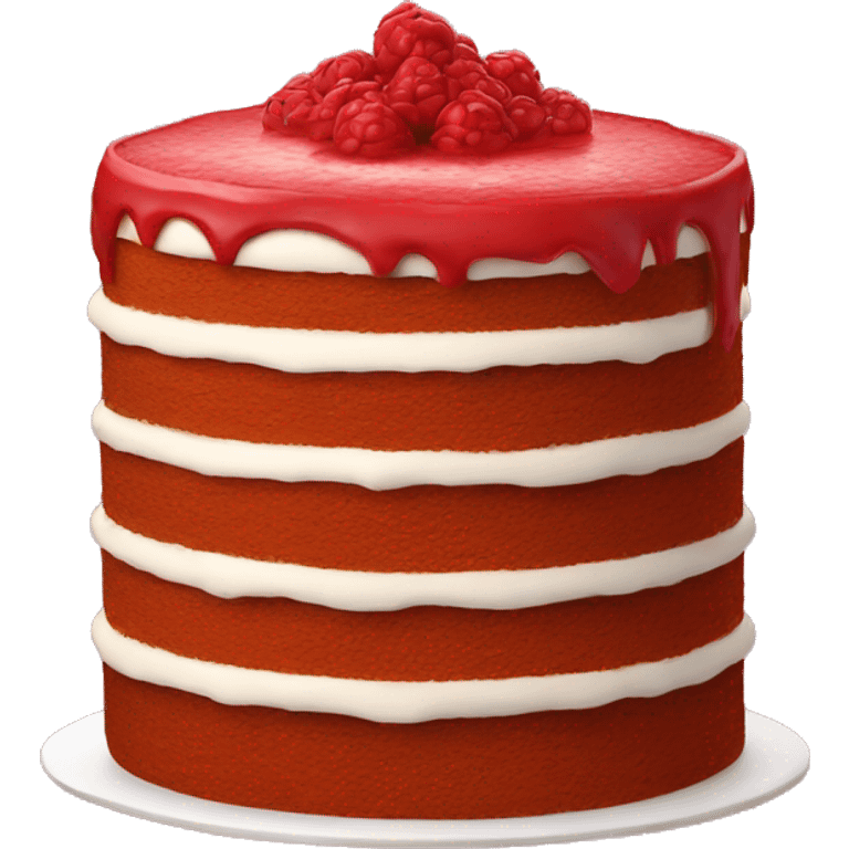 Realistic red layered cake emoji