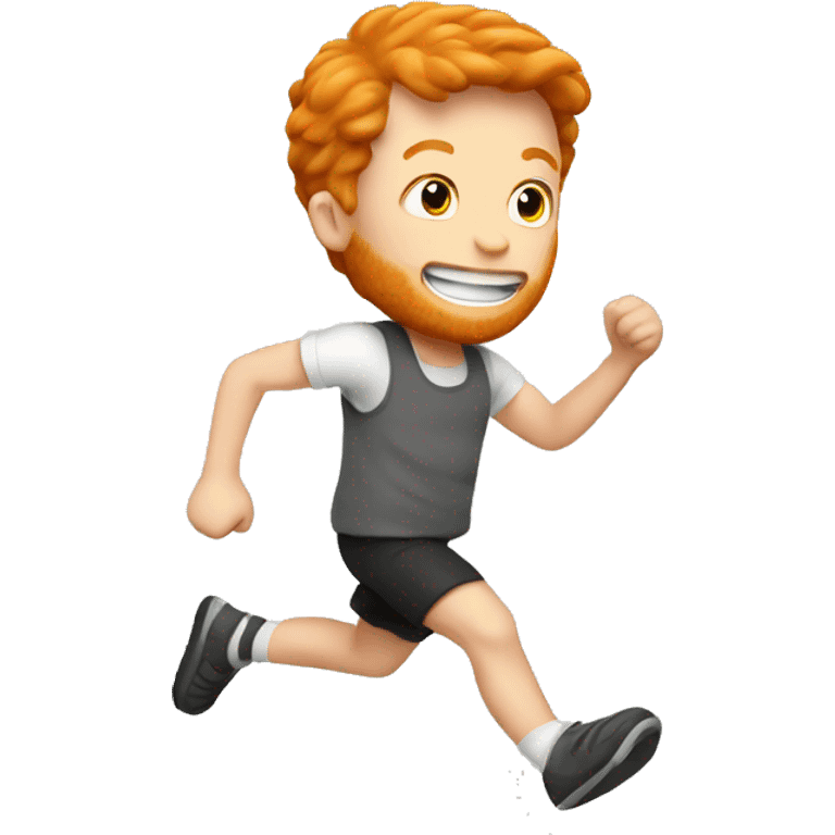 Ginger man running with food  emoji