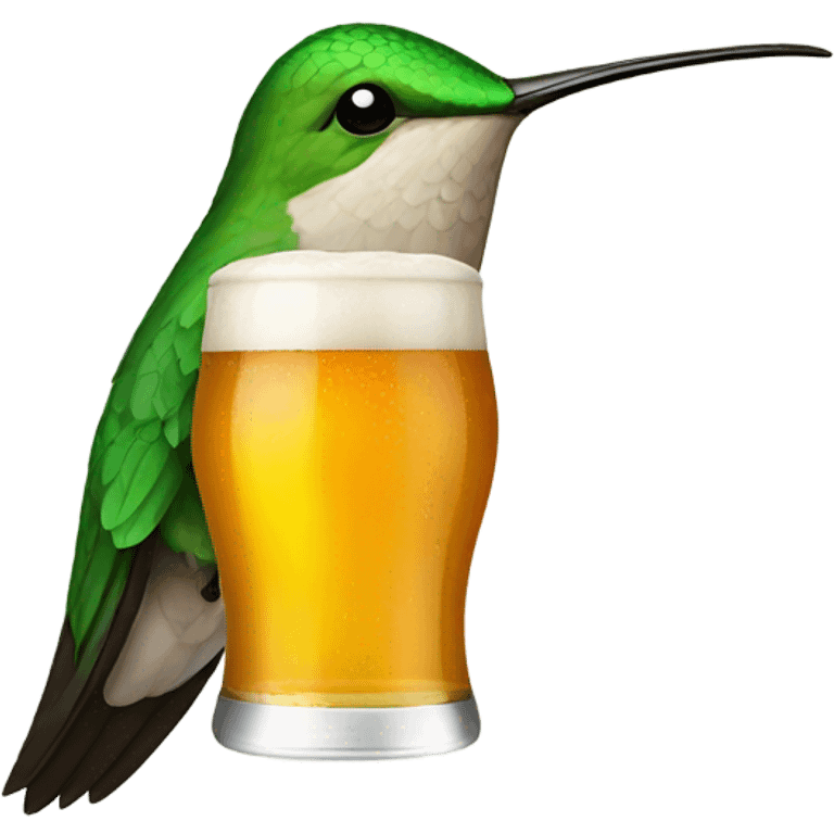 hummingbird holding a beer emoji