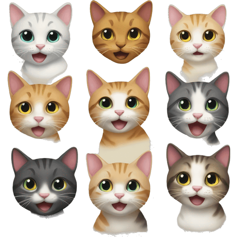 13 happy cats  emoji