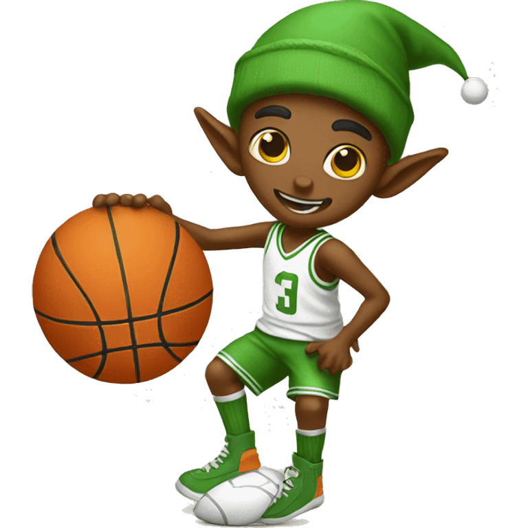 Elf playing basketball emoji